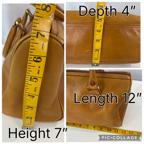 Vintage 1970s Saks Fifth Avenue Satchel Handbag Bag Tobacco Honey Brown Leather - Picture 16 of 17